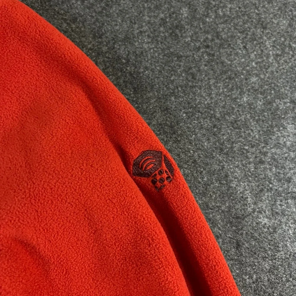 Mountain Hardwear Mens XL Red 1/4 Zip Fleece Pullover Mock Neck Hiking Sweater